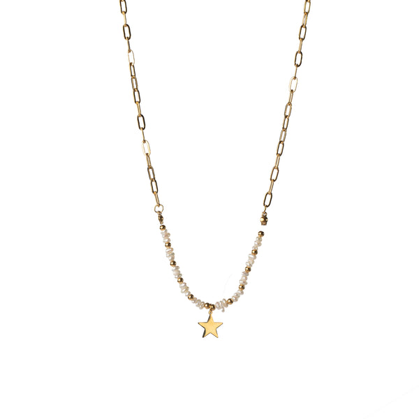 Pearl and Star Necklace
