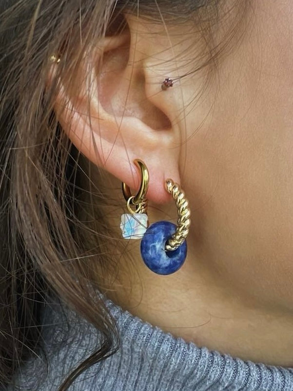 Stone of Inspiration - Lapis Lazuli Bead Ear Hoop