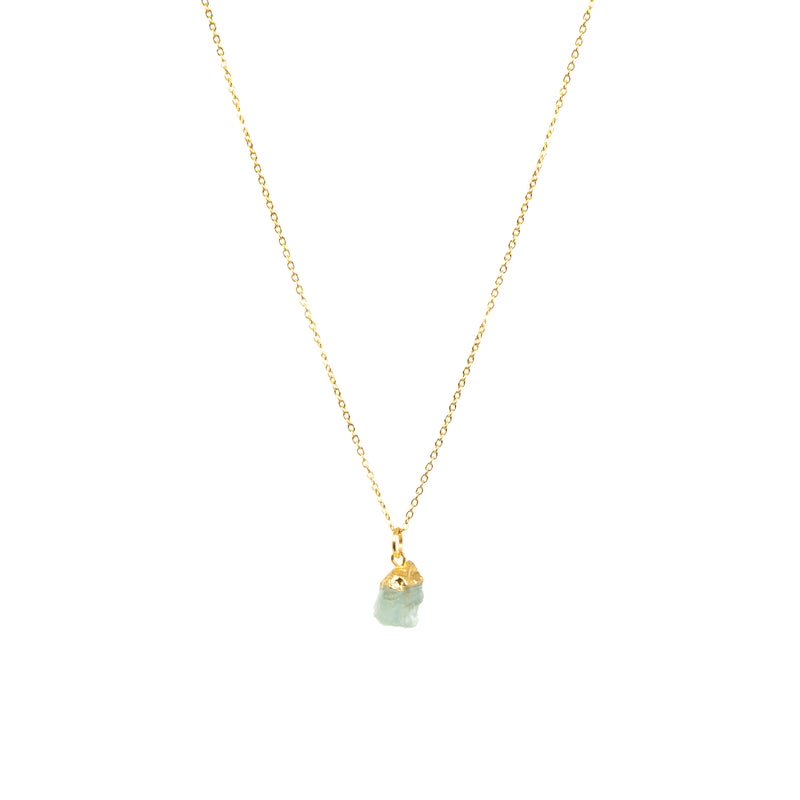 Stone of Balance Necklace - Aquamarine - Small - (Gold Plated or Silver)