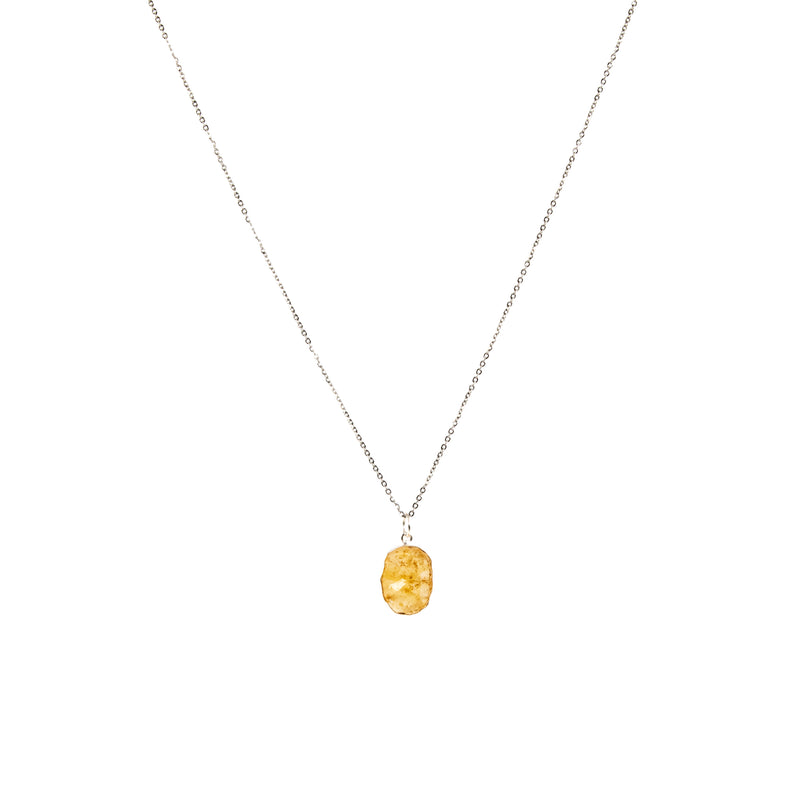 Stone of Happiness Necklace - Citrine - (Silver / Gold Plated)