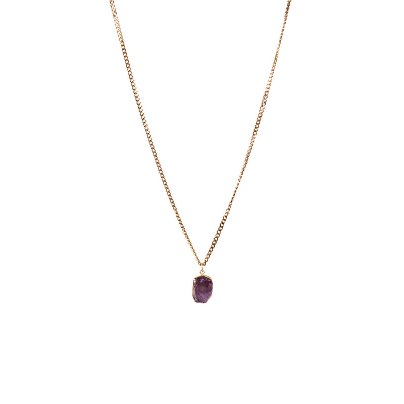 Stone of Protection - Curban Chain - Amethyst - Silver / Gold Plated