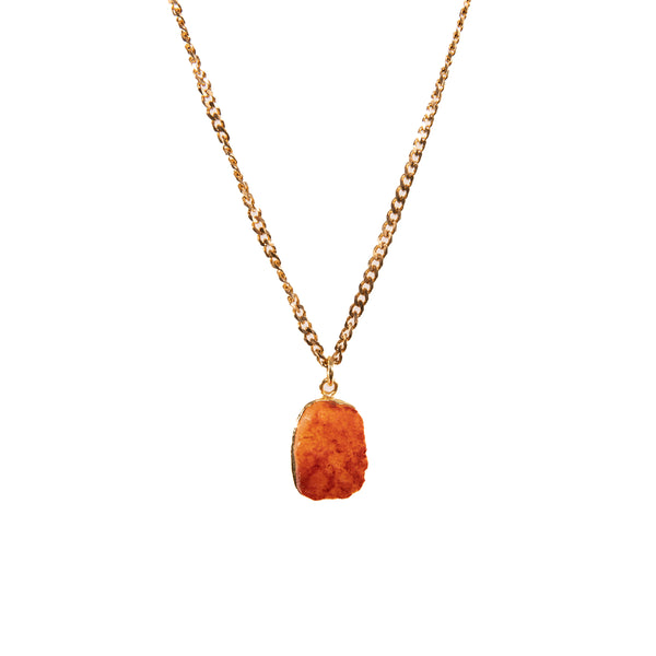 Stone of Ambition - Curban Chain - Carnelian - Silver / Gold Plated