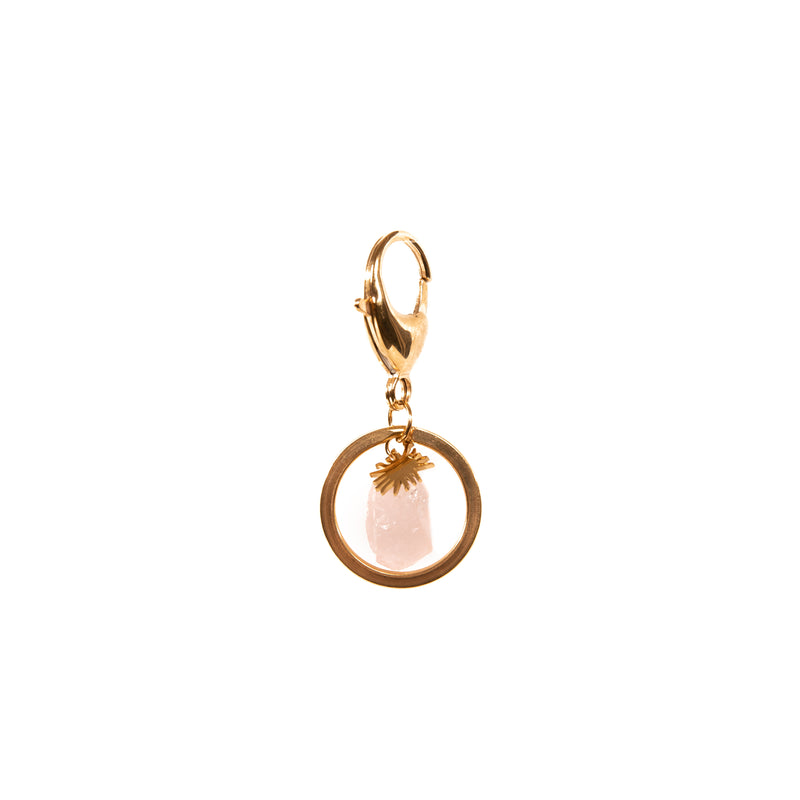 Stone of Love Keychain - Rose Quartz (Silver / Gold Plated)