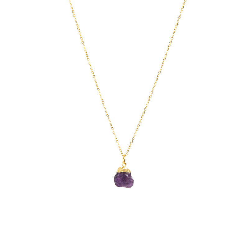 Stone of Protection Necklace - Amethyst - Small - (Gold Plated or Silver)