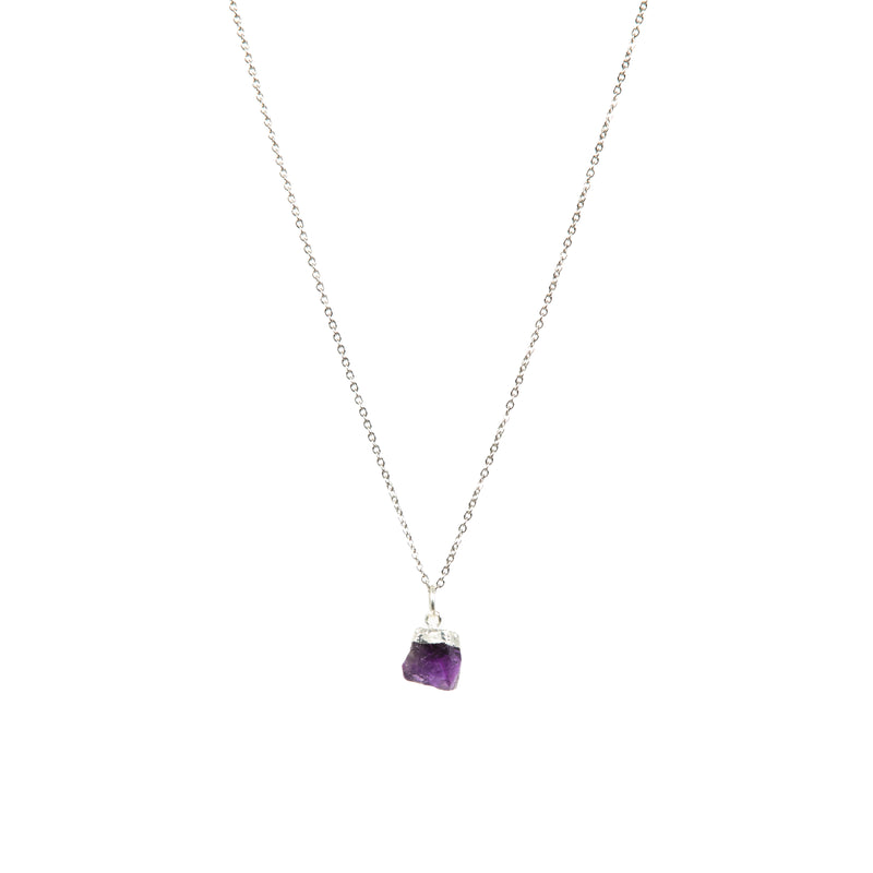 Stone of Protection Necklace - Amethyst - Small - (Gold Plated or Silver)
