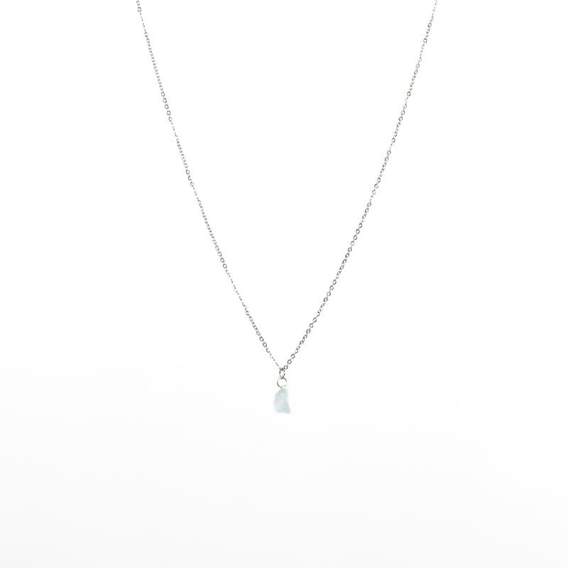 Stone of Balance Necklace - Aquamarine - Simple - (Silver / Gold Plated)
