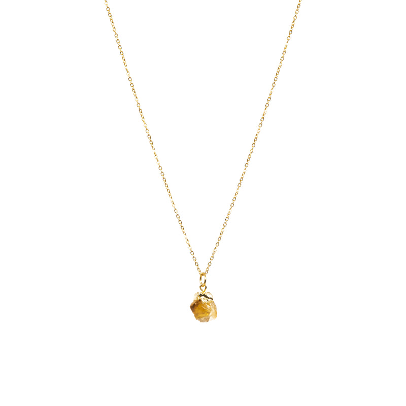 Stone of Happiness Necklace - Citrine - Small - (Gold Plated or Silver)