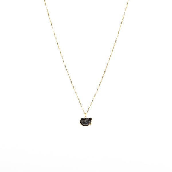 Stone of Spirituality Black Necklace -(Silver / Gold Plated)