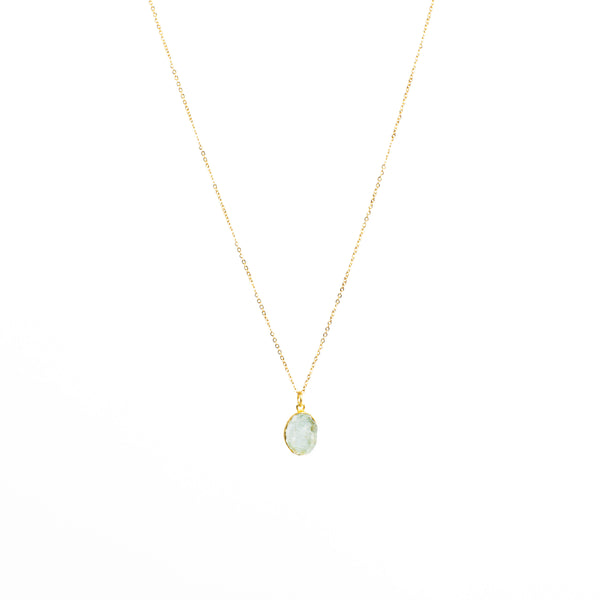 Stone of Balance Necklace - Aquamarine (Gold Plated)