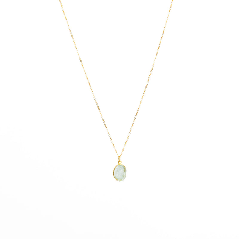 Stone of Balance Necklace - Aquamarine (Gold Plated)