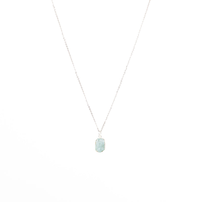 Stone of Balance Necklace - Aquamarine (Silver)