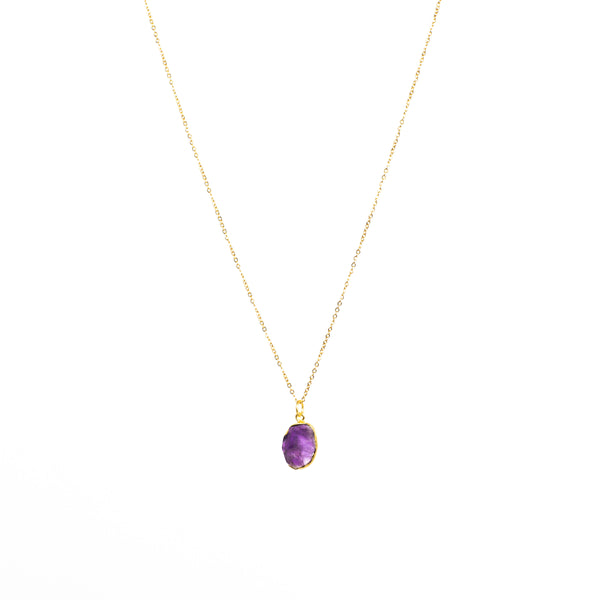 Stone of Protection Necklace - Amethyst (Gold Plated)