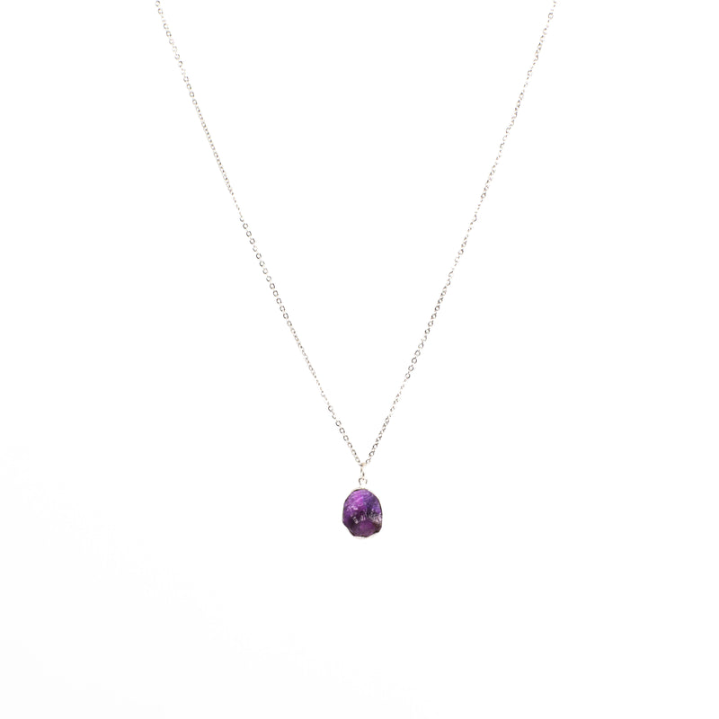 Stone of Protection Necklace - Amethyst (Silver)