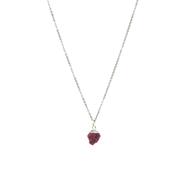 Stone of Passion Necklace - Ruby - Small - (Gold Plated or Silver)