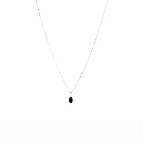 Stone of Serenity Necklace - Smokey Quartz - Simple - (Silver / Gold Plated)
